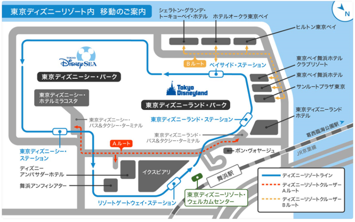 ディズニーリゾートクルーザーのルート