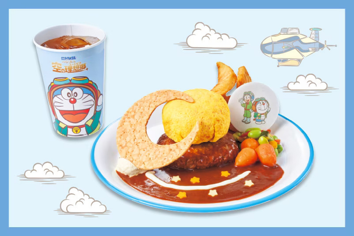 ドラえもん＆のび太 憧れのユートピアプレートセット ～ハンバーグ＆オムライス～／USJ×ドラえもんフード2023
