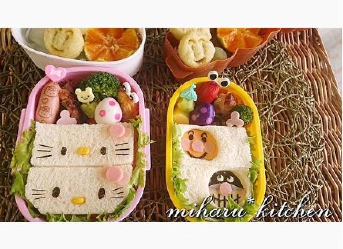 サンドウィッチでキティちゃん弁当