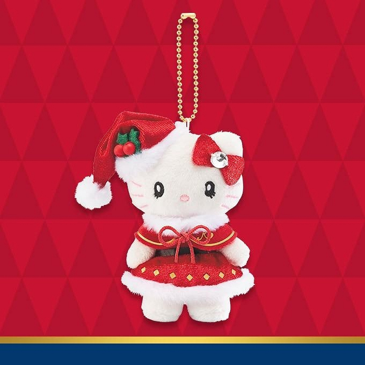 ハローキティちゃん クリスマスマスコット ハローキティのマスコットキーチェーン（サンタ）| キャステル