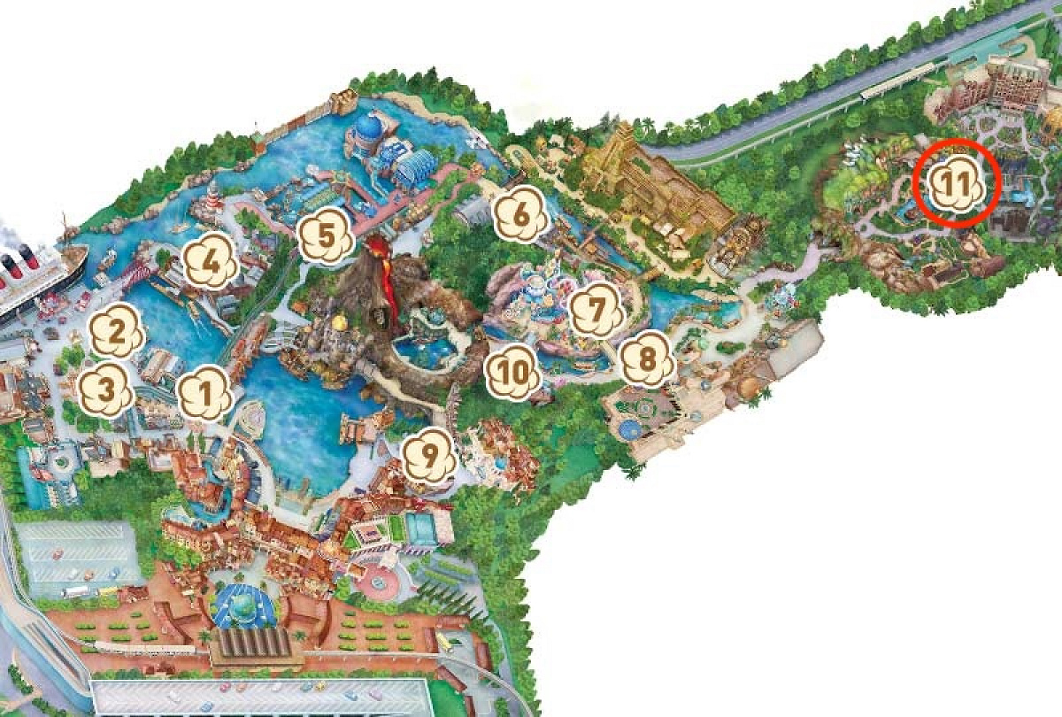 フェアリー・ティンカーベルのビジーバギー前のワゴンの場所