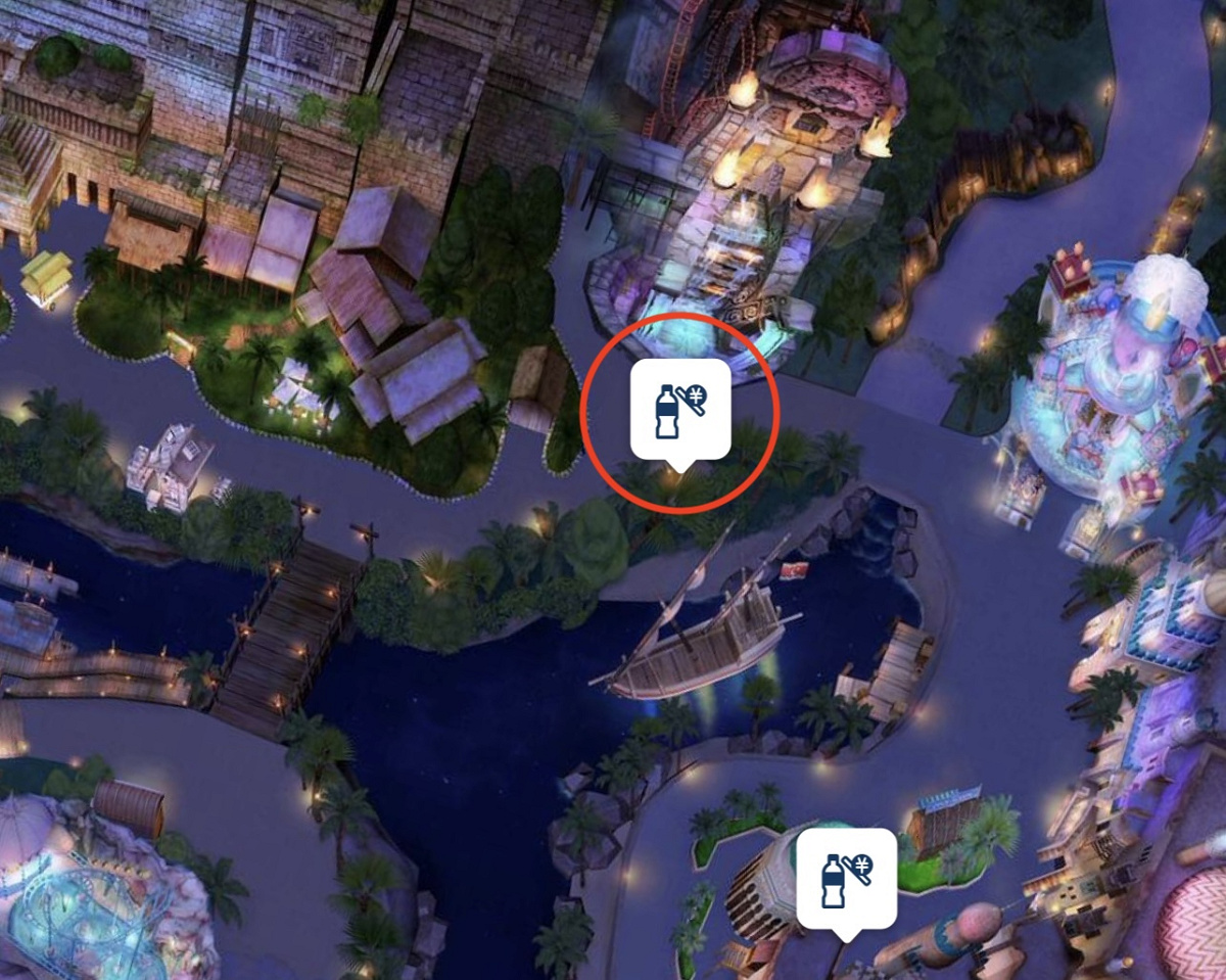 ロストリバーデルタの自販機の場所