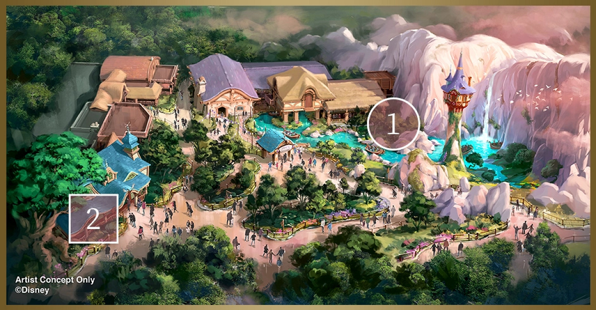 塔の上のラプンツェルエリア（ラプンツェルの森）のマップ| キャステル