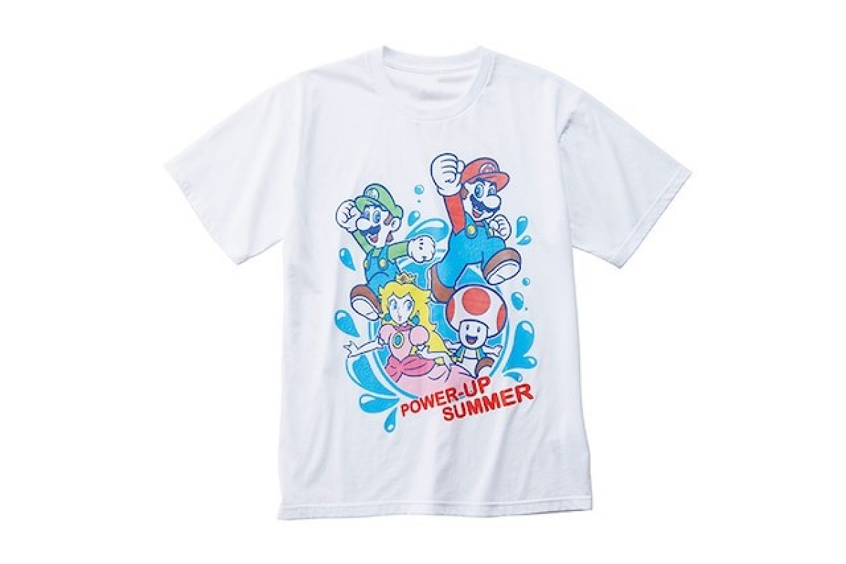 マリオ・パワーアップ・サマーデザインのTシャツ