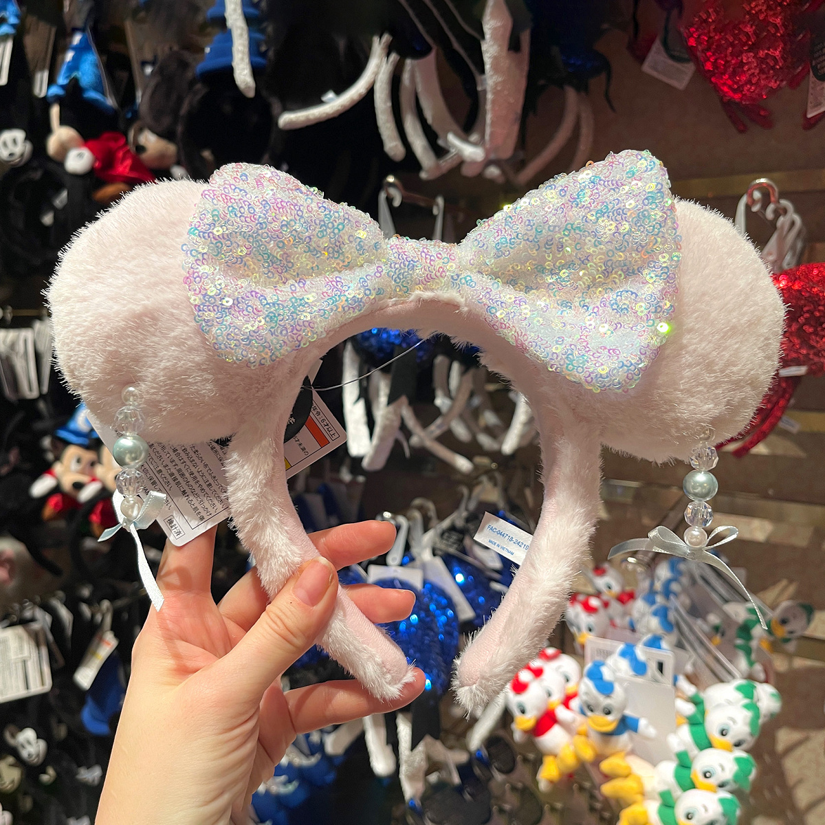 ディズニー ミニーちゃん おおき カチューシャ イヤリング付き