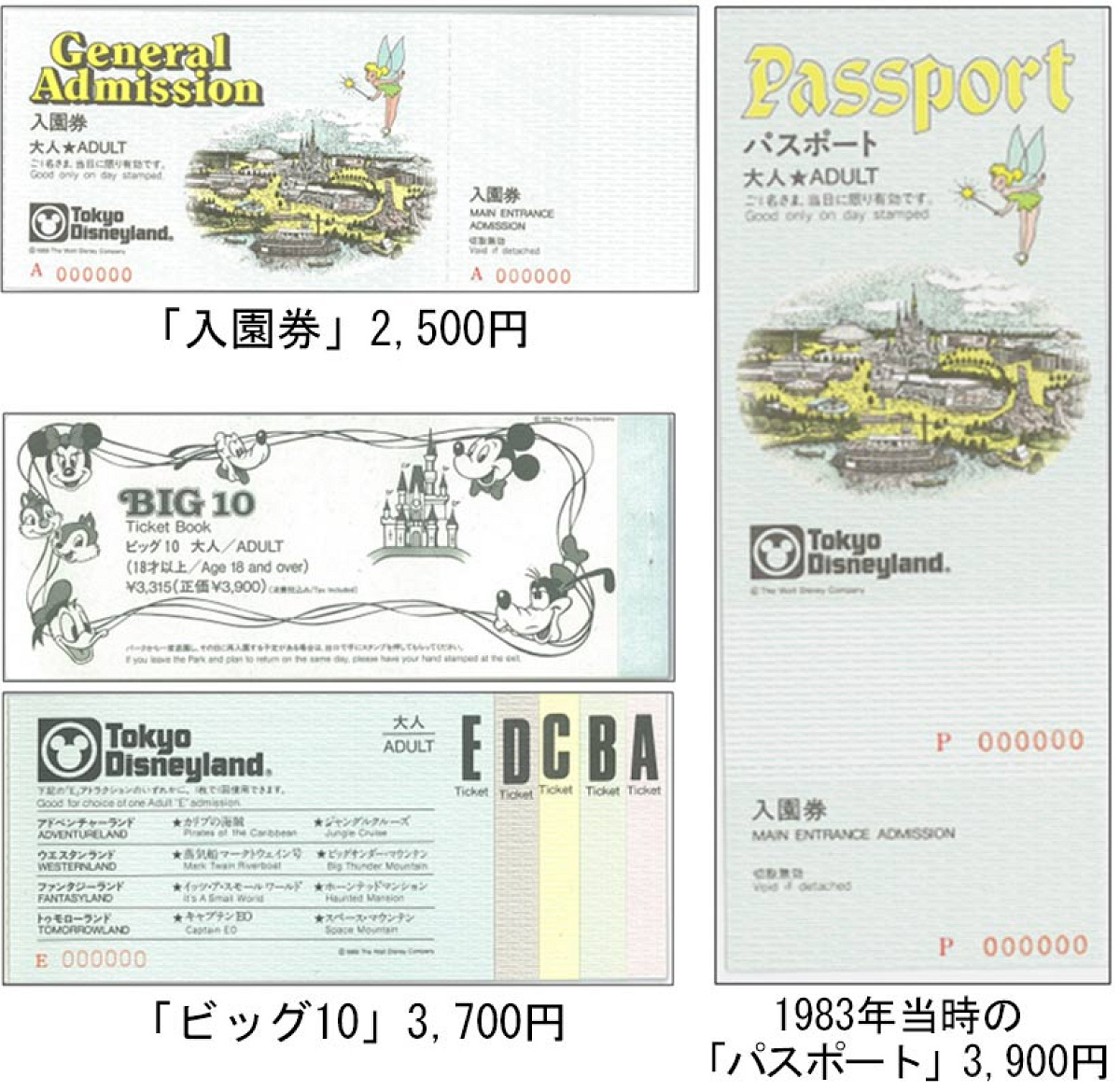 開園当初のパークチケット| キャステル | CASTEL ディズニー情報