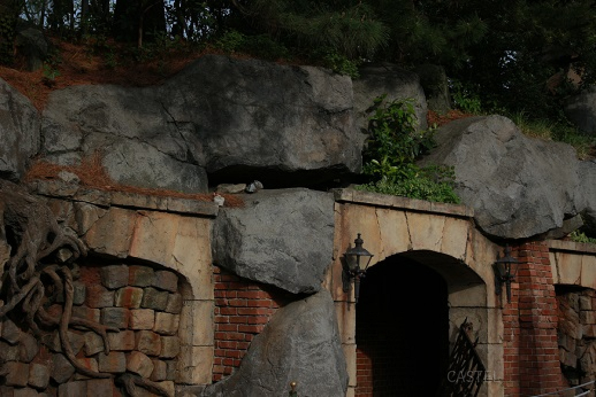 スタンバイで並ぶと見ることのできる洞窟。どこに繋がっているのでしょうか？