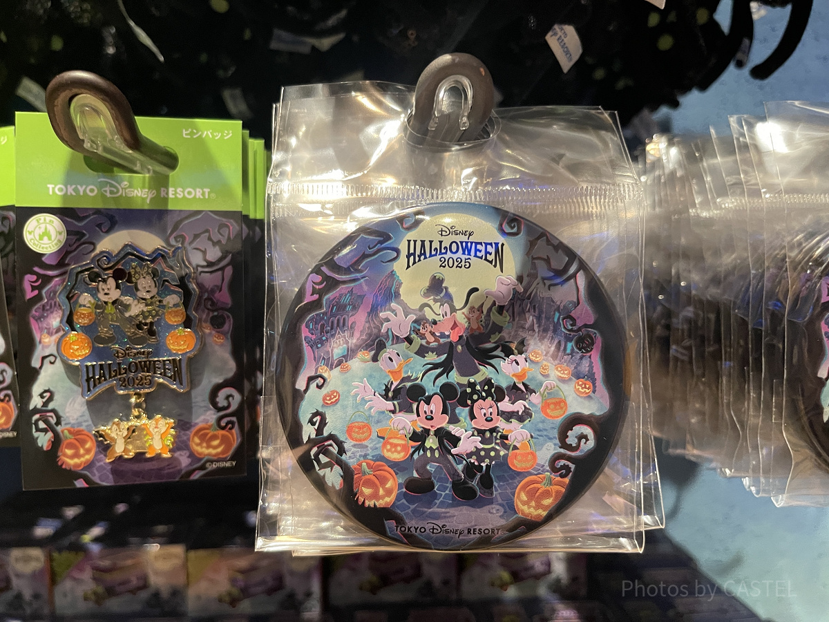 ディズニーハロウィン2025グッズ カンバッジ(ディズニーハロウィングッズ2025)| キャステル