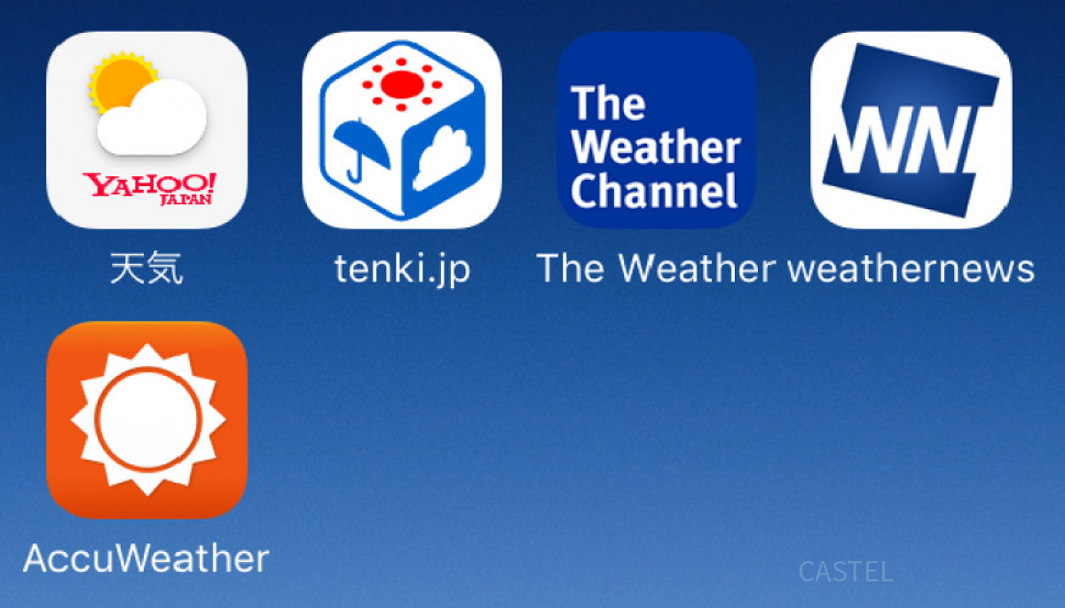スマートフォン用アプリで天気を随時チェック！