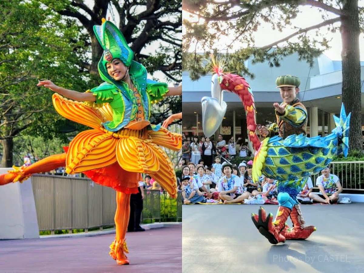 花や鳥モチーフの衣装を着たダンサー| キャステル | CASTEL ディズニー情報