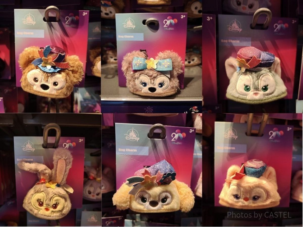 香港ディズニー20周年「ダッフィー＆フレンズ・グランドセレブレーショングッズ」：イヤーハット型バッグチャーム