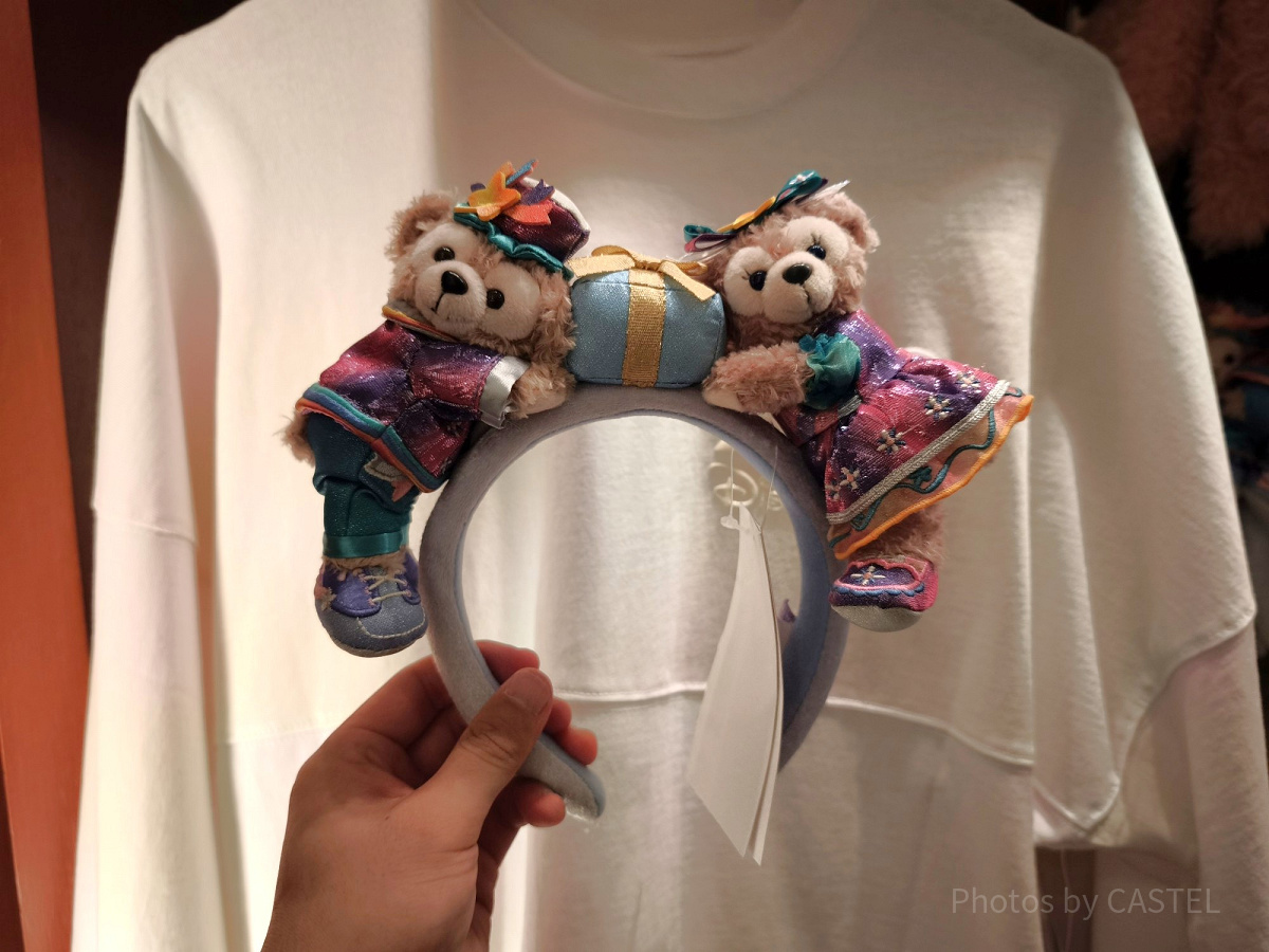 香港ディズニー20周年「ダッフィー＆フレンズ・グランドセレブレーショングッズ」：ダッフィー＆シェリーメイのペアカチューシャ
