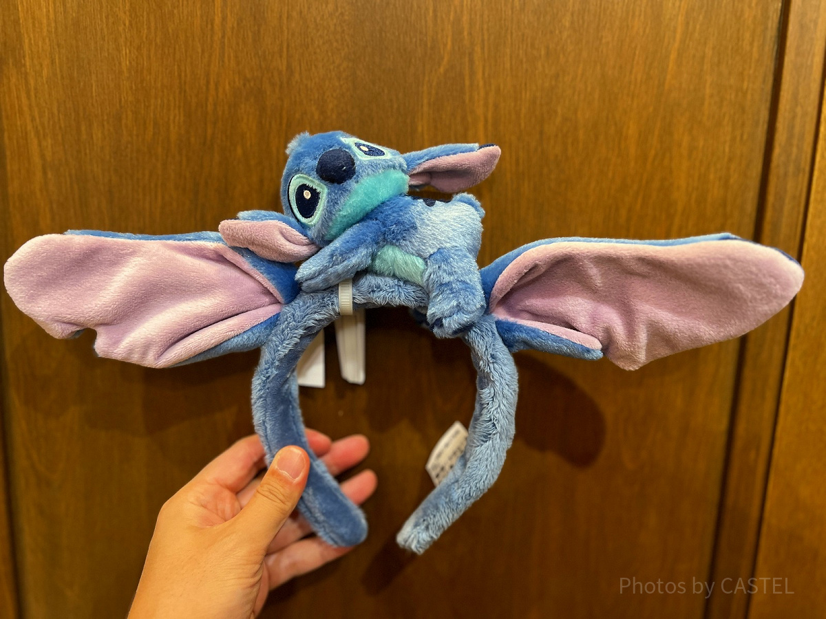 スティッチ 耳付きカチューシャ 香港ディズニーカチューシャ：スティッチのうたたね耳付きカチューシャ