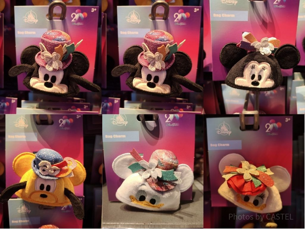 香港ディズニーチケット：ミニイヤーハット型のバッグチャーム付の