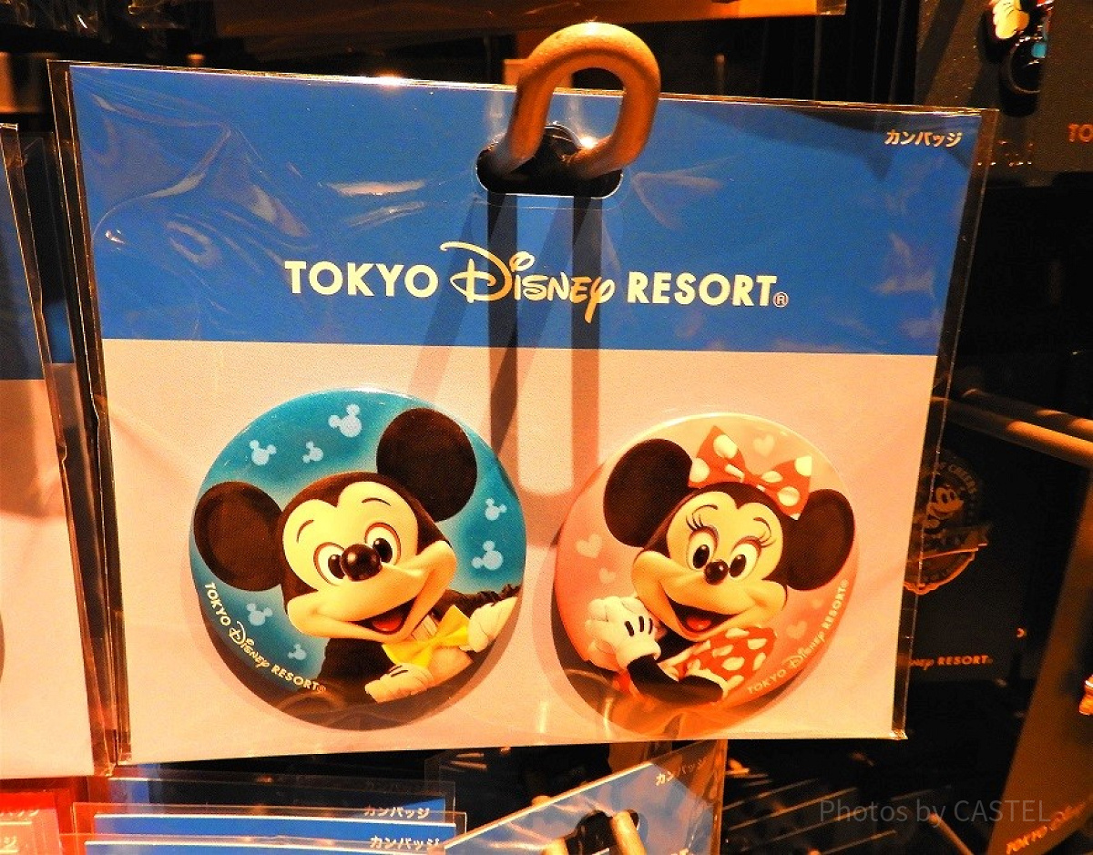 ミッキー＆ミニー実写缶バッチ| キャステル | CASTEL ディズニー情報