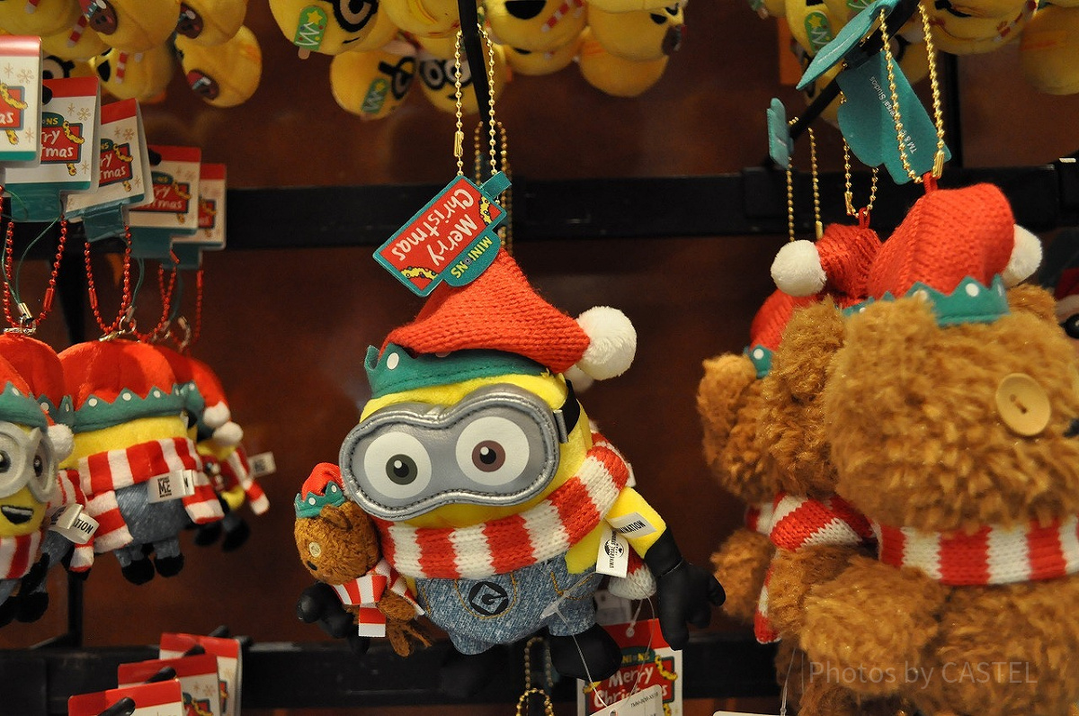 MINION MERRY CHRISTMASボブのぬいぐるみキーチェーン（ボールチェーン）