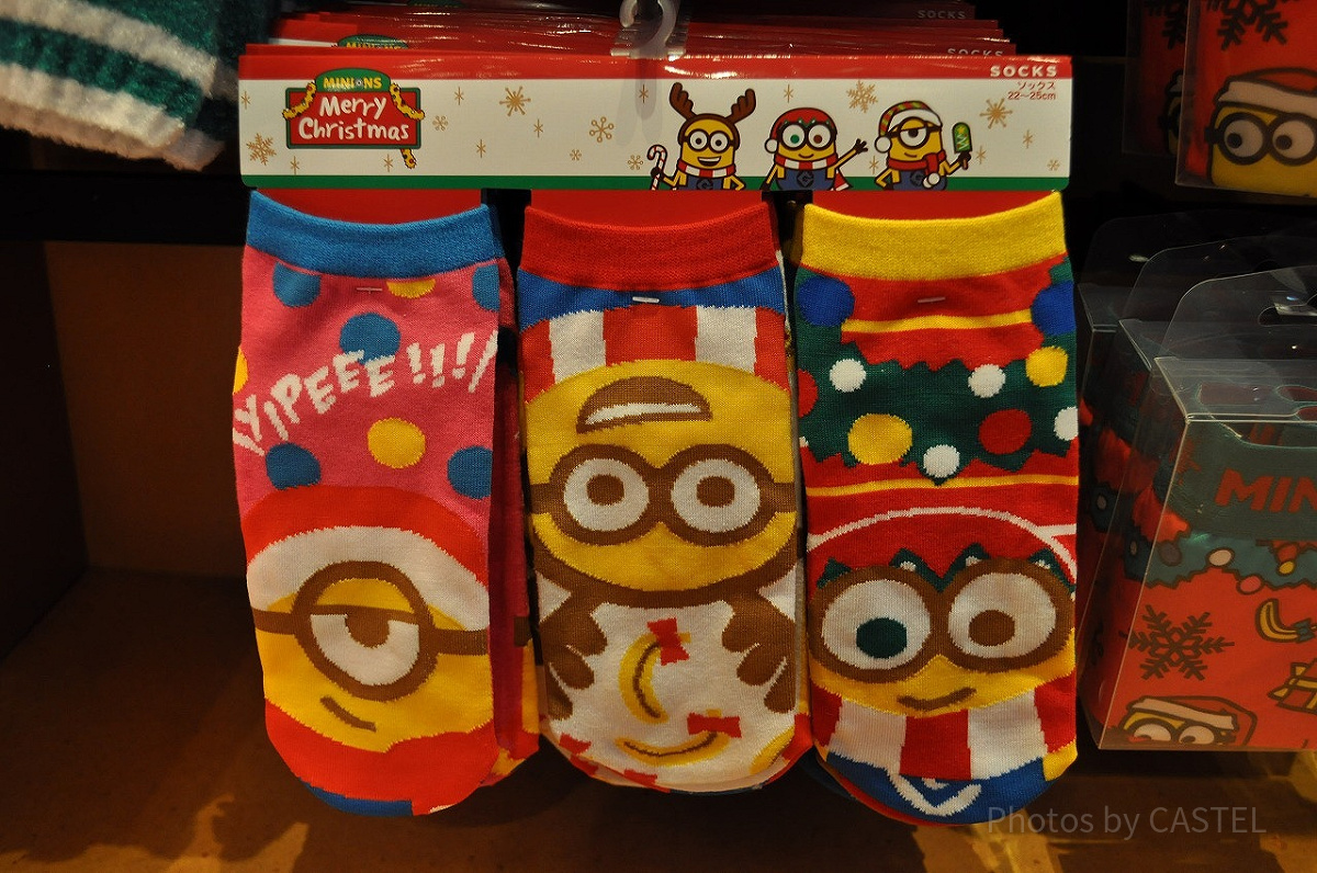 MINION MERRY CHRISTMASソックス