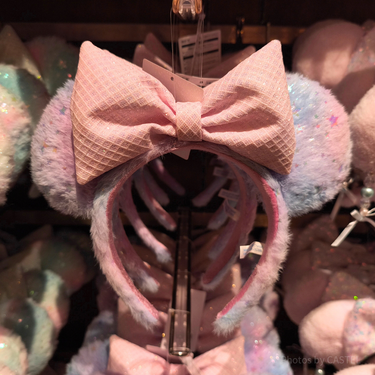ミニーリボン星型ラメふわふわカチューシャ（ピンク）| キャステル
