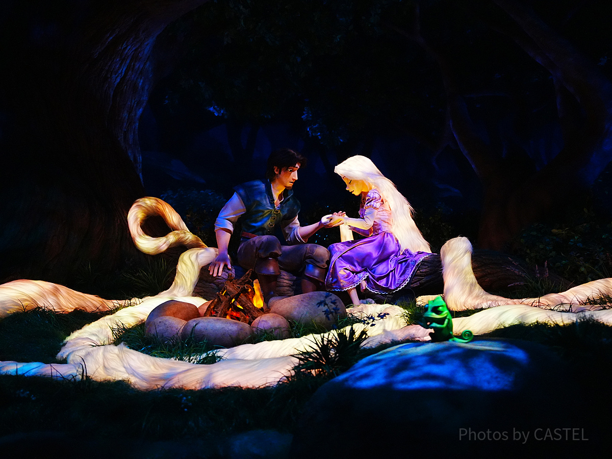 ラプンツェルがフリン・ライダーの傷を癒す〔ラプンツェルのランタン