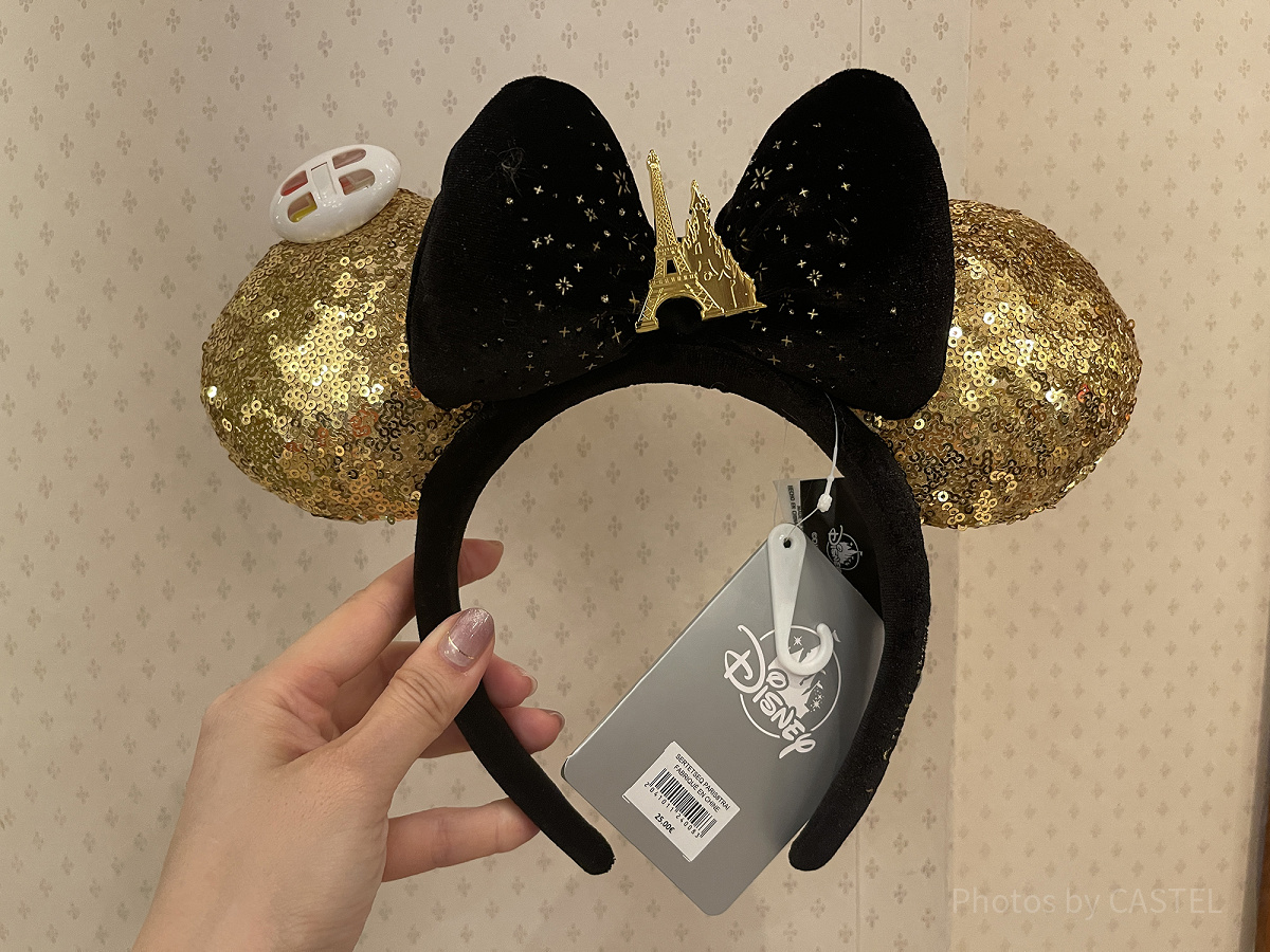 【パリ限定‼️即日発送‼️】ディズニー パリ カチューシャ ミニー エッフェル塔 エッフェル塔&眠れる森の美女の城スパンコールカチューシャ（パリ