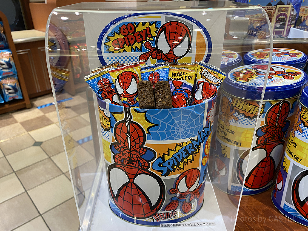 USJスパイダーマングッズ/クランチチョコカン| キャステル