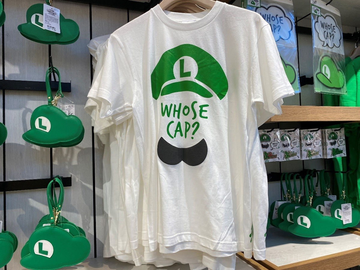 WHOSE CAP? Tシャツ(ルイージ・白)