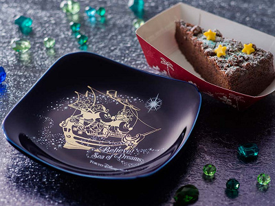 キャラメル＆チョコケーキ、スーベニアプレート付き