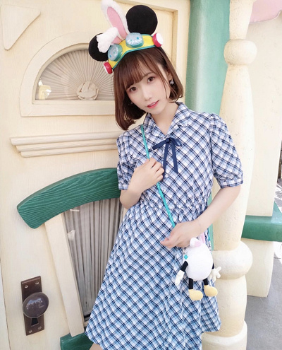 チェックワンピのガーリーコーデ