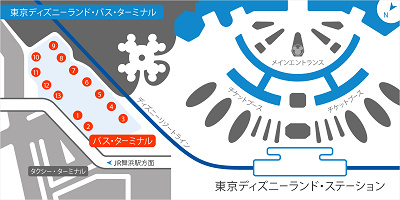 ディズニーランドのバス乗り場