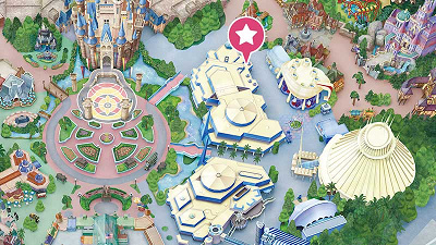 ディズニーランドチュロス:トゥモローランド・テラスの場所マップ