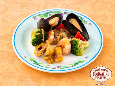 タコのフリットとシーフードサラダ