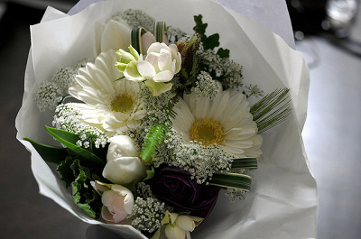 即席の美しいブーケをもらえる!