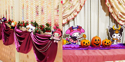 豪華なキティキャッスルもハロウィンムードに