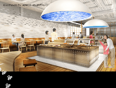 カワスイビュッフェ形式レストラン