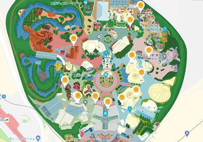 スーベニアメダルを作成できる場所マップ