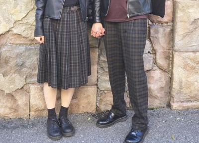 チェック柄でおそろい