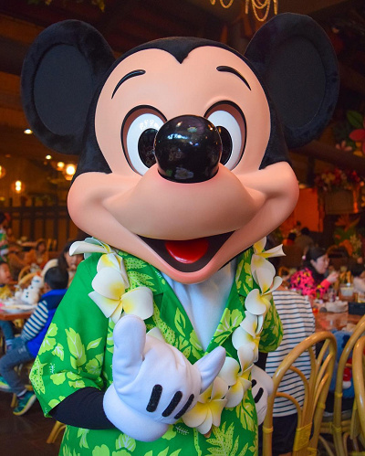 アロハ姿のミッキー