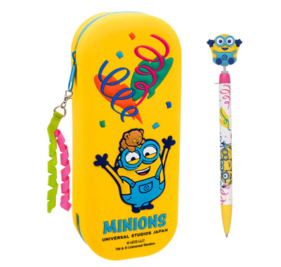 ミニオンチャーム付きボールペン＆ペンケースセット