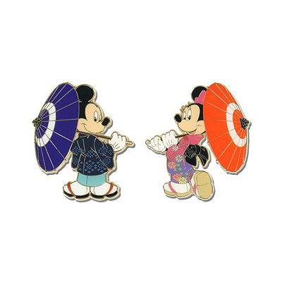 ピンバッジセット(ミッキーミニー和グッズ)
