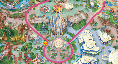 おすすめの鑑賞場所②:ウエスタンランド寄りのシンデレラ城前プラザ