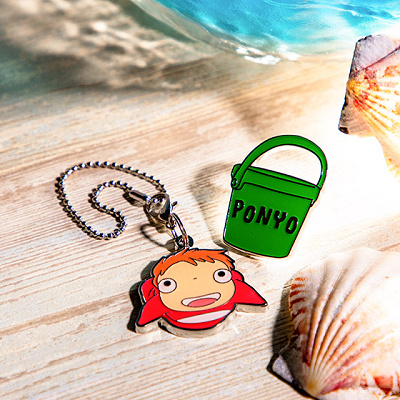 崖の上のポニョ バッジ&キーチェーンセット バケツの中のポニョ