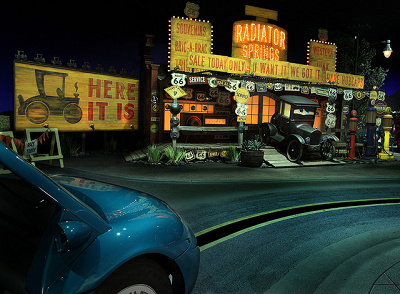 ラジエーター・スプリングスの街並みが再現