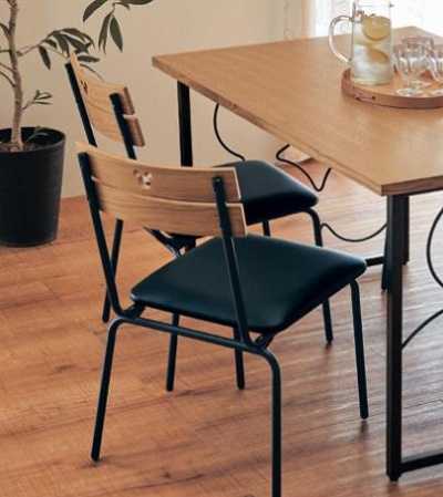 カフェ風ダイニングチェア２脚セット