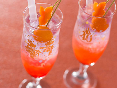 スペシャルソフトドリンク（マンダリンオレンジシロップ、フルーツゼリー、ソーダ、金柑）