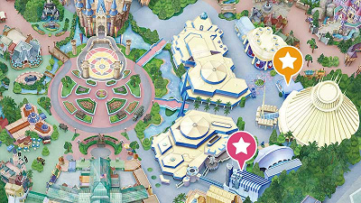 スター・ツアーズの位置（赤い星印）