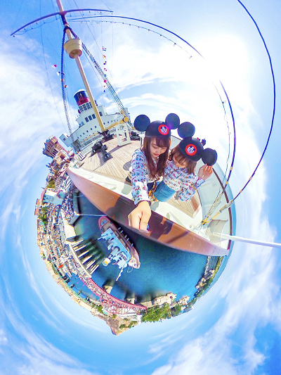 S.S.コロンビア号のデッキ(360度カメラで撮影)