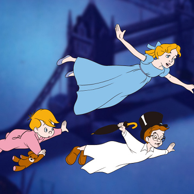 空の旅に出かける3姉弟