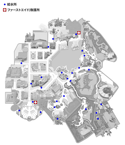 ユニバの給水所マップ