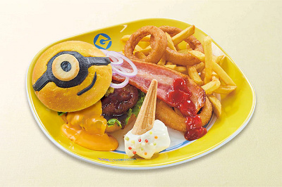 USJ秋フード:ミニオン・ビッグベーコンチーズバーガー・プレート