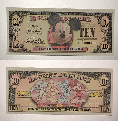 10ドル紙幣:ミッキーデザイン